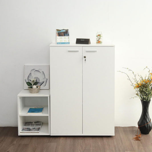 Denver Office 2 Door 2 Shelf Filing Cabinet | White