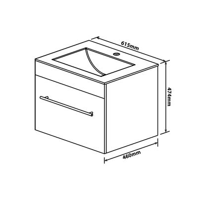 Denver Marlene 600 Wall Mount 1 Drawer White