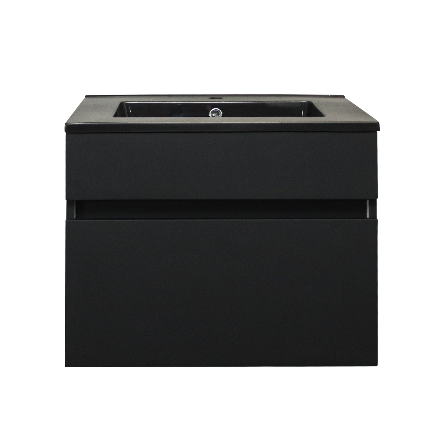 Marlene 600 BI Soft Close MATT BLACK | Polymarble Black Basin