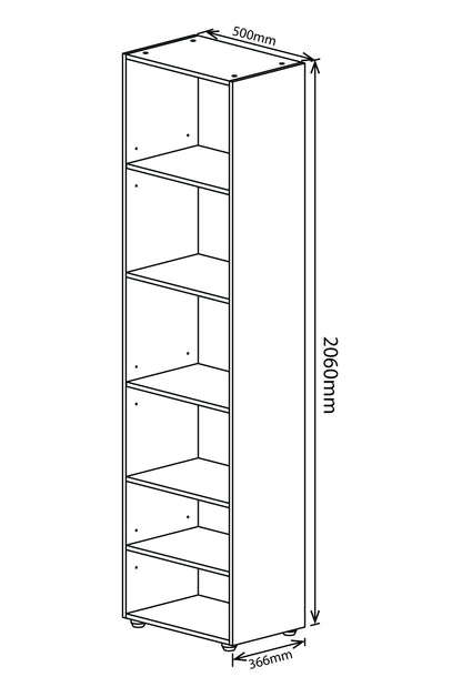 Denver 5 Shelves Open Storage | White