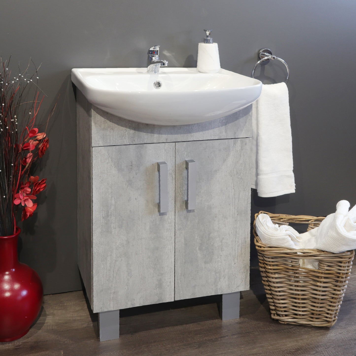 Valenti Bathroom Furniture | Estillo Bathroom Vanity Cabinet | Cement Grey Finish