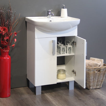 Valenti Bathroom Furniture | Estillo Bathroom Vanity Cabinet | Matt White