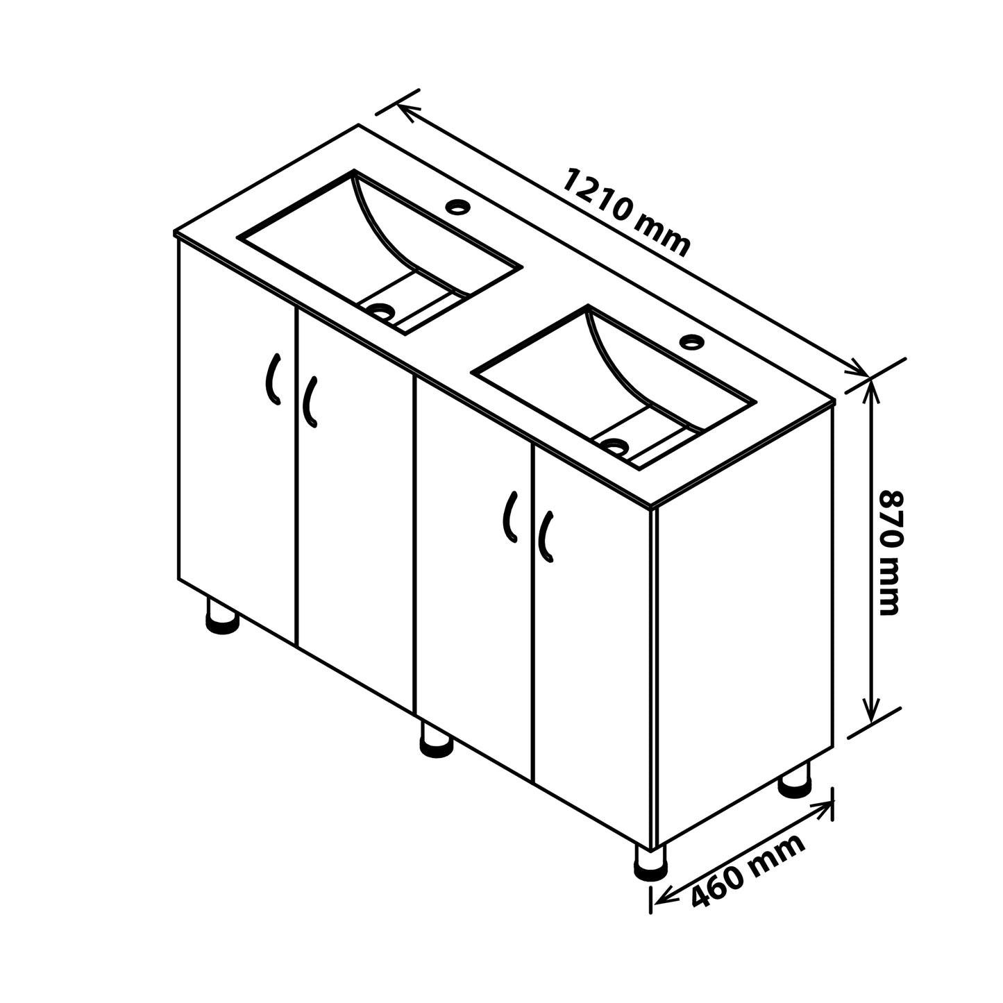 Denver Marlene 1200 Floor Mount White