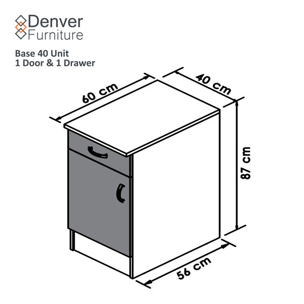 Denver Modul Std Base 400 1Drw 1Door Vermont Slate