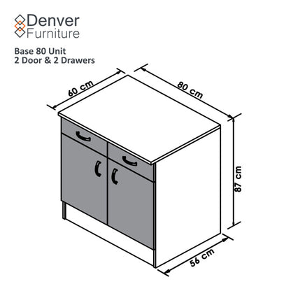 Denver Modul Std Base 800 2 Drw 2 Door  Vermont Slate