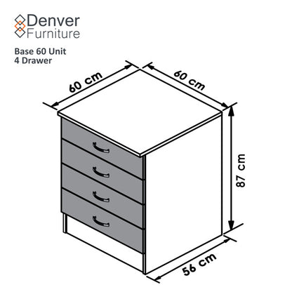 Base 60 Unit - 4 Drawer (600 Width) Vermont Slate