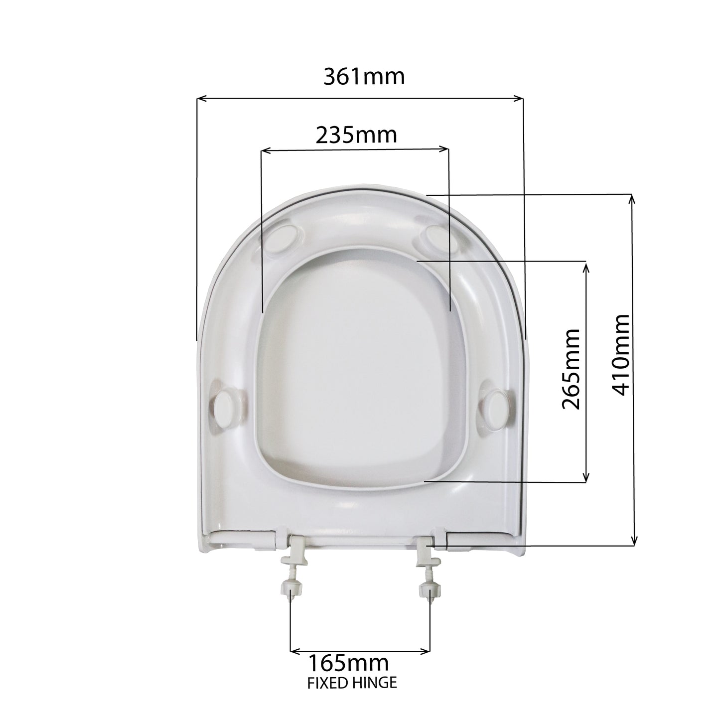 Parker Compact Toilet Seat | White | Plastic Hinge