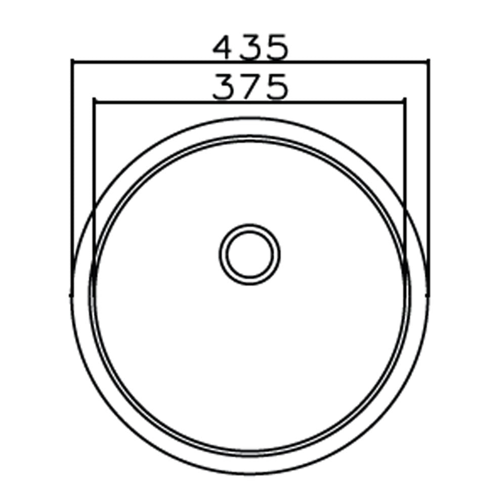 Parker Stainless Kitchen Sink |  AS18 Linen Stainless Steel Sink Round 380Mm | Under Mount