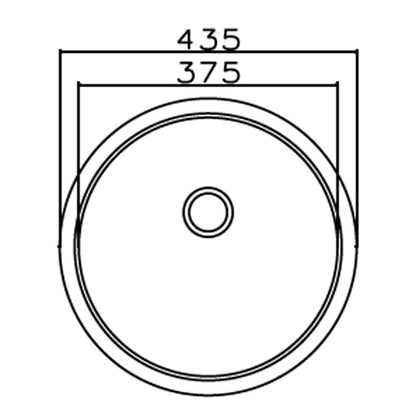 Parker Stainless Kitchen Sink |  AS18 Linen Stainless Steel Sink Round 380Mm | Under Mount