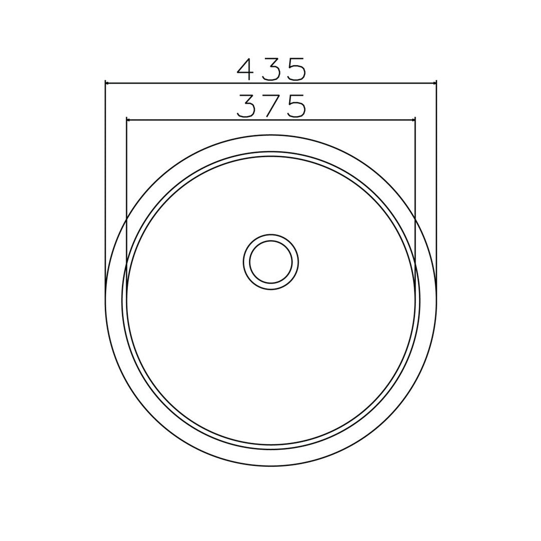 Parker Stainless Kitchen Sink |  AS68 Linen Stainless Steel Sink Round 435Mm | Drop In