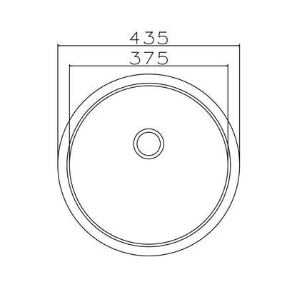 Parker Stainless Kitchen Sink |  AS68 Linen Stainless Steel Sink Round 435Mm | Drop In