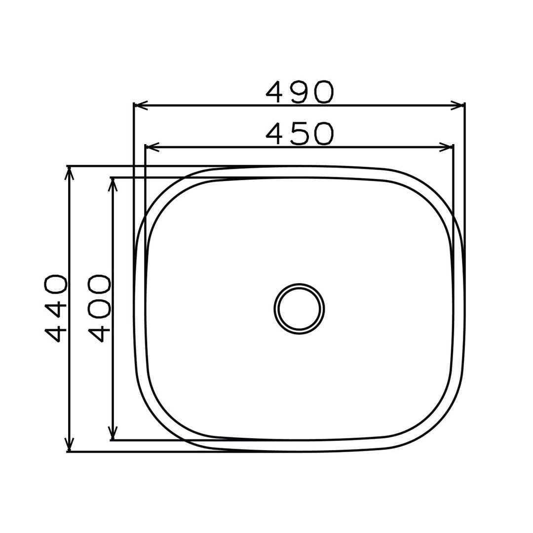 Parker Stainless Kitchen Sink |  AS193 Linen Stainless Steel Sink Square 450Mm | Under Mount