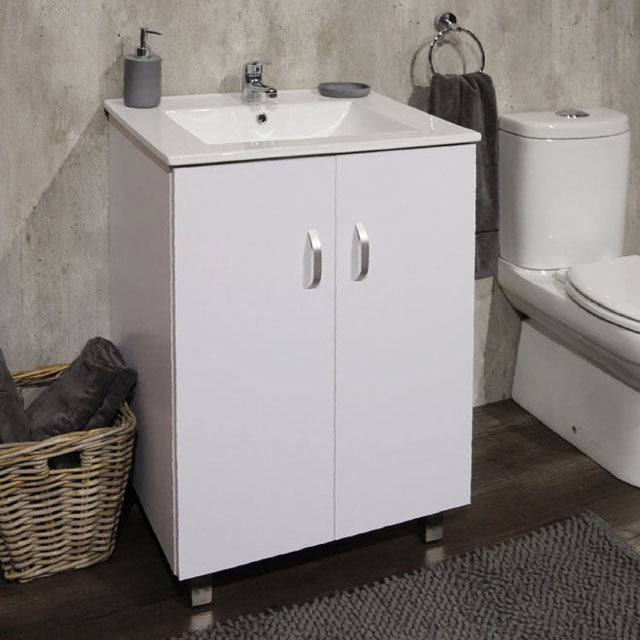 Denver Marlene Floor Vanity 2 Door Cabinet 600 Alpine White