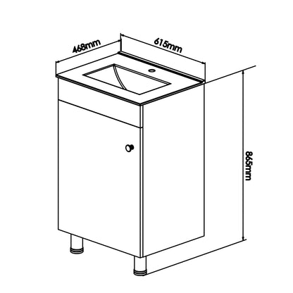 Stylo Bathroom Vanity Cabinet | Free Standing | White