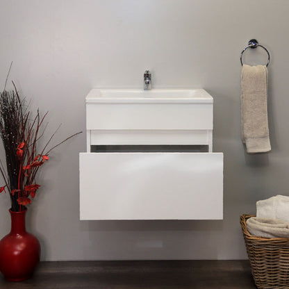 Valore Floating Vanity with Polymarble Resin Basin | Matt White