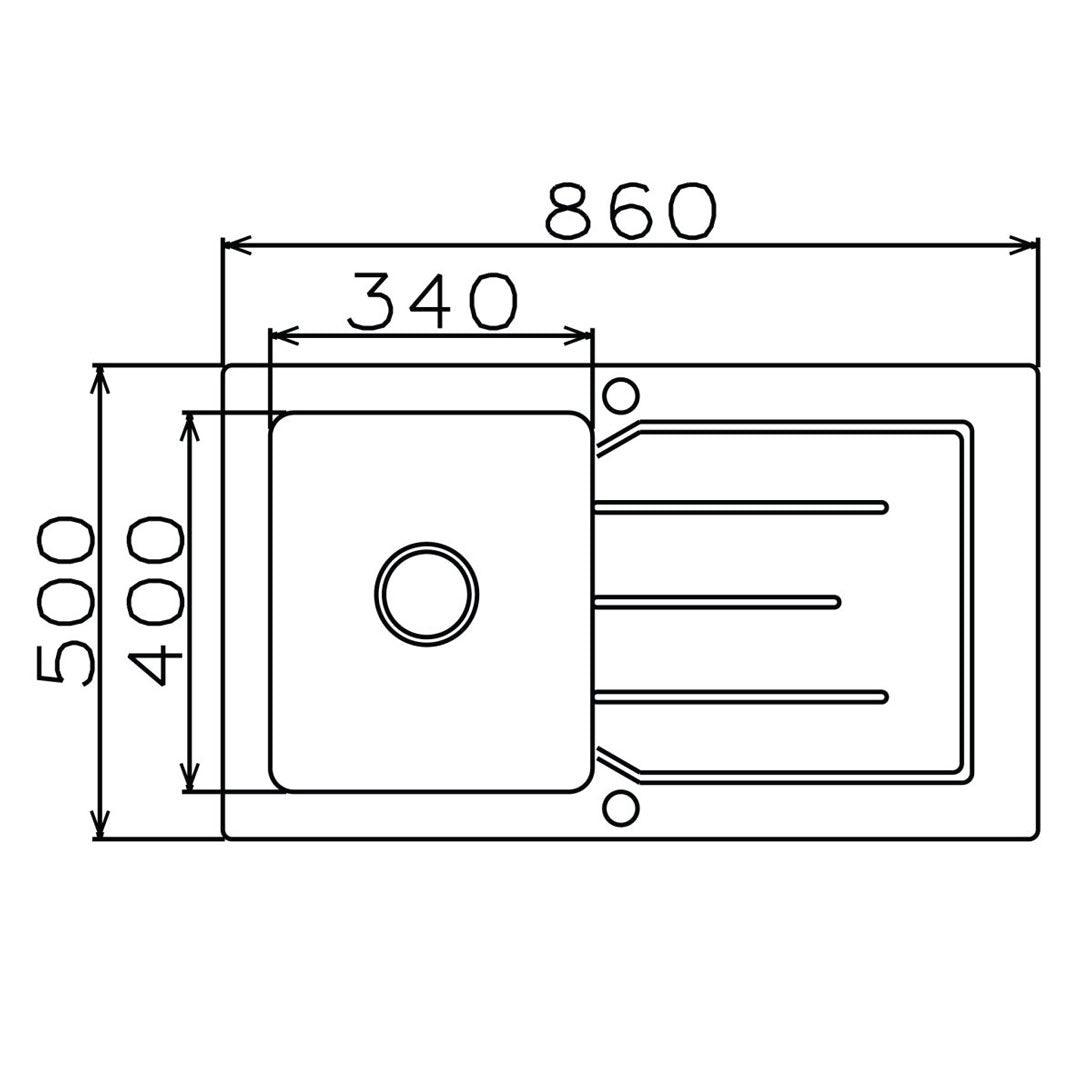 Parker Stainless Kitchen Sink |  AS84 Glass White Stainless Steel Sink 860X500Mm | Drop In